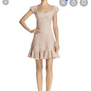 Rebecca Taylor Cap Sleeve Tweed Flounce Dress
